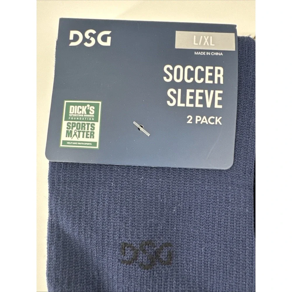 DSG DSGSCRSLV01 Navy Soccer Sleeve Sz L/XL  - 2 Packs NEW
